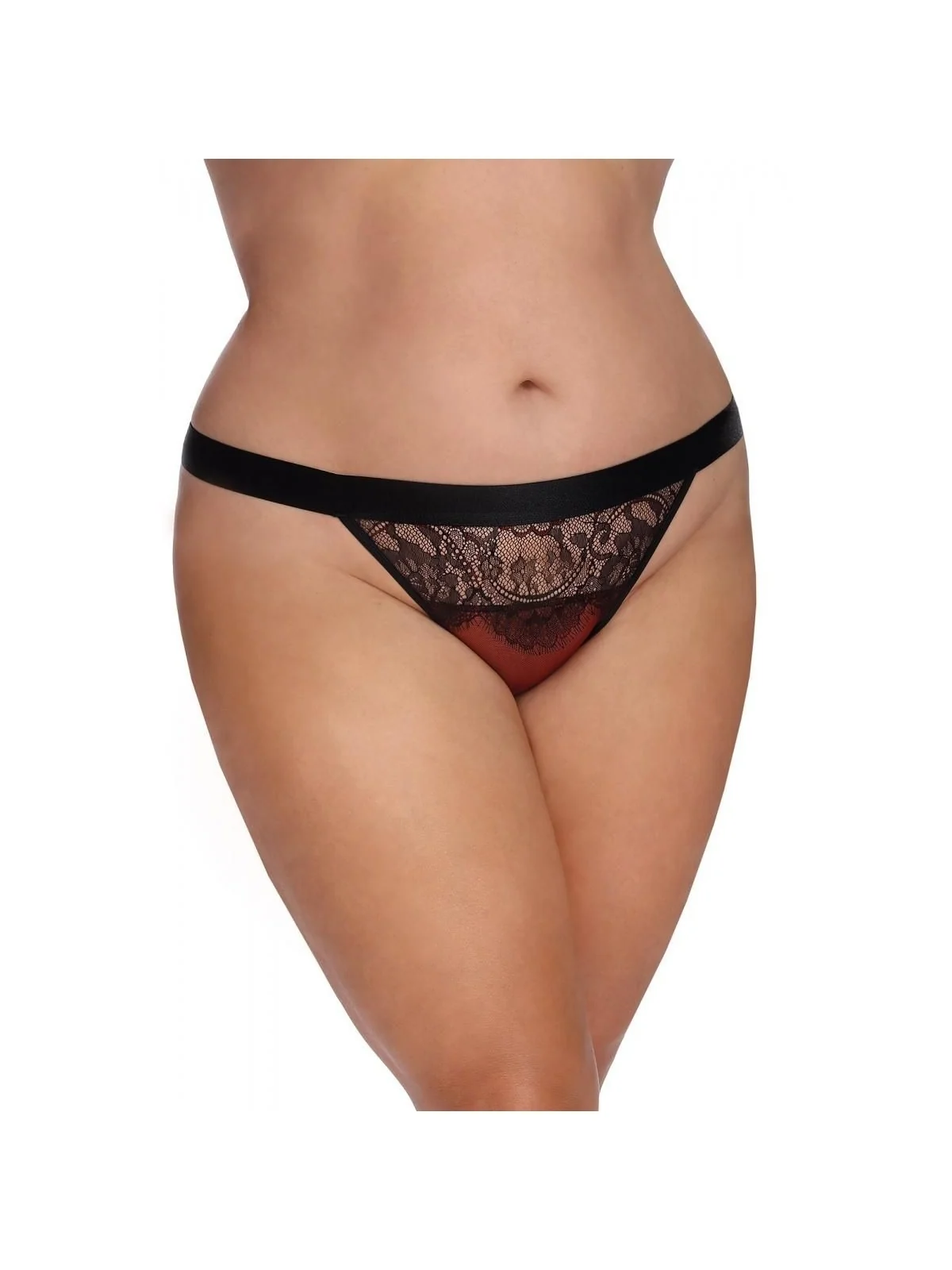 Dunkelroter Knickers mit Spitze Aa052934 von Anais Apparel Plus Size