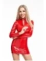 Rotes Lack Minikleid D242 von 7-Heaven