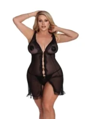 Schwarzes Negligee Aa053640 von Anais Apparel Plus Size