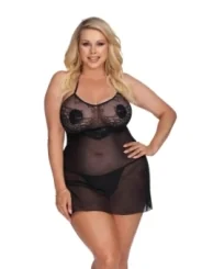 Schwarzes Negligee Aa053637 von Anais Apparel Plus Size