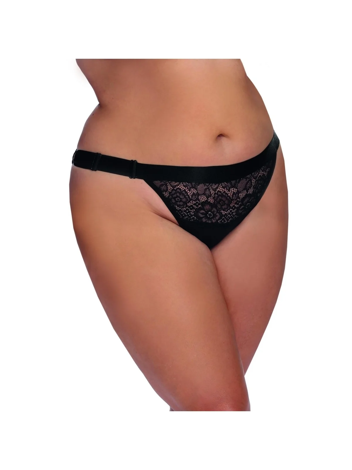 Schwarzer Knickers mit Spitze Aa053643 von Anais Apparel Plus Size