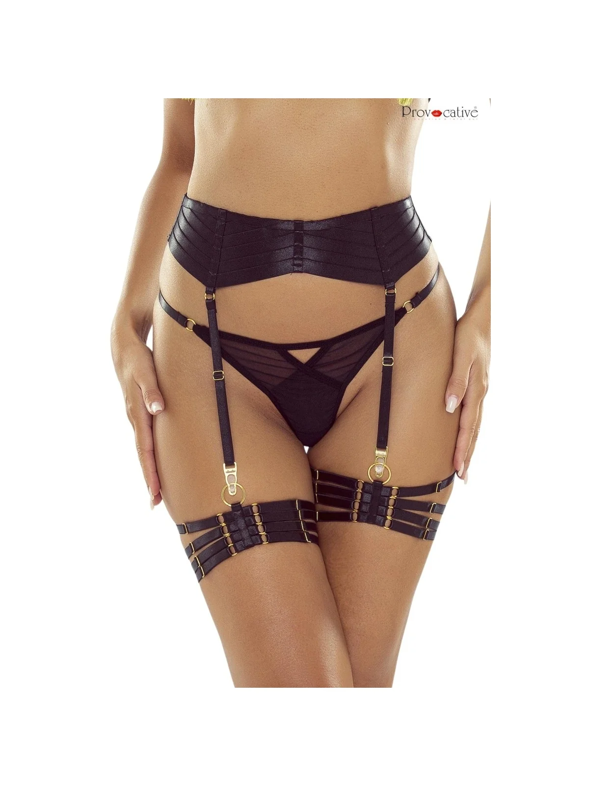 Schwarzer Harness Strumpfhalter Pr1801 von Provocative