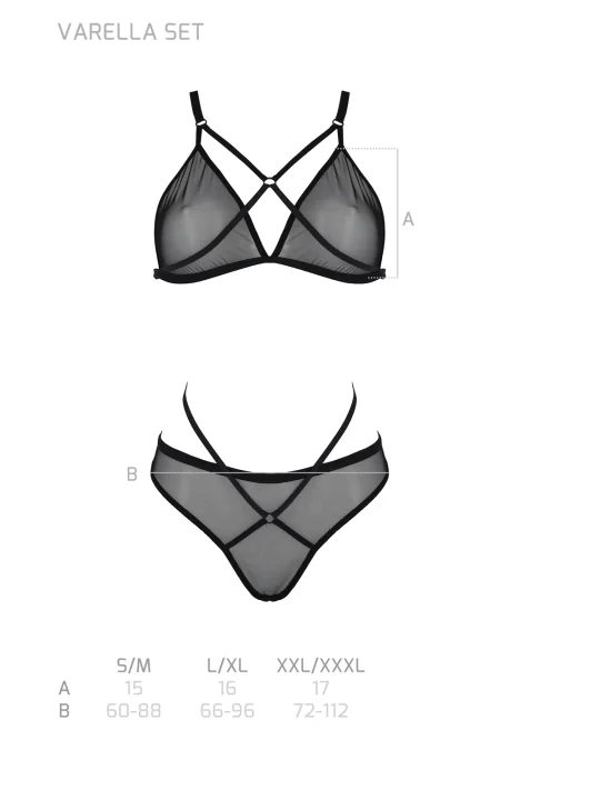 Schwarzes 2-Teilges Set Pa596648 von Passion