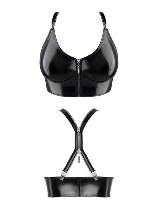 Schwarzes Damen-Top Tdeike001 von Demoniq Total Domination Collection