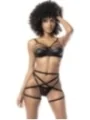 Dreiteiliges Wetlook-Dessous-Set - MAL2729BLK von Mapale