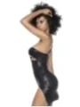 schwarzes Minikleid aus Wetlook-Stoff - MAL4587BLK von Mapale