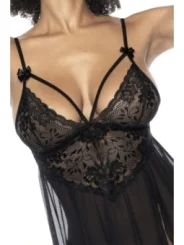 schwarzes Babydoll - MAL7502BLK