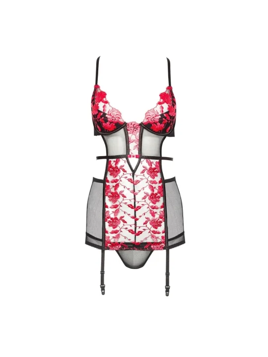 Evangelina Chemise Schwarz-Rot von Beauty Night Fashion