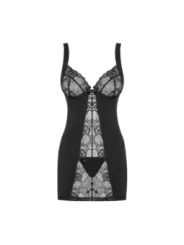 Heartina Chemise & Tanga Schwarz von Obsessive