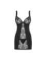 Heartina Chemise & Tanga Schwarz von Obsessive