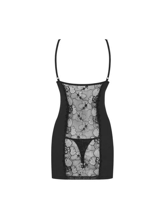 Heartina Chemise & Tanga Schwarz von Obsessive