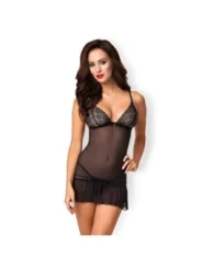 Shibu Chemise & Tanga schwarz von Obsessive