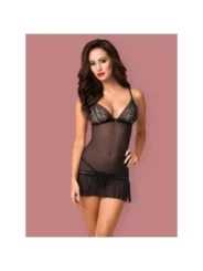 Shibu Chemise & Tanga Schwarz von Obsessive