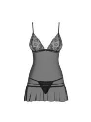 Shibu Chemise & Tanga Schwarz von Obsessive