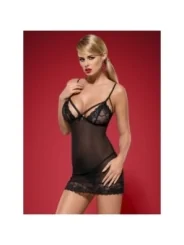 Wonderia Chemise & Tanga Schwarz von Obsessive