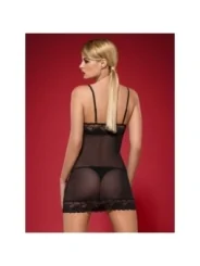 Wonderia Chemise & Tanga Schwarz von Obsessive