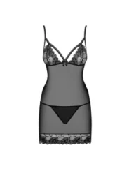 Wonderia Chemise & Tanga Schwarz von Obsessive