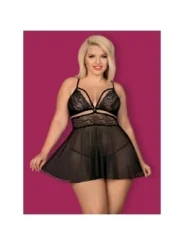 Babydoll & Tanga schwarz Size Plus 838-Bab-1 von Obsessive Size Plus