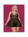 Babydoll & Tanga Schwarz Size Plus 838-Bab-1 von Obsessive Size Plus