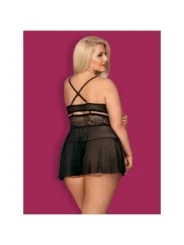 Babydoll & Tanga Schwarz Size Plus 838-Bab-1 von Obsessive Size Plus