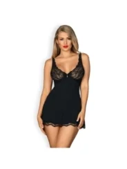 Luvae Babydoll & Tanga schwarz von Obsessive