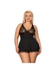 Luvae Babydoll & Tanga Schwarz Size Plus von Obsessive Size Plus