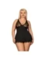 Luvae Babydoll & Tanga Schwarz Size Plus von Obsessive Size Plus