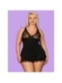 Luvae Babydoll & Tanga Schwarz Size Plus von Obsessive Size Plus