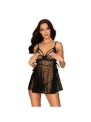 Heartia Babydoll & Tanga Schwarz von Obsessive