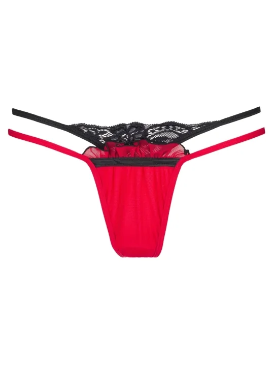 Plus Size String Red-Schwarz V-8778 von Axami Size Plus