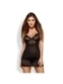 Alluria Chemise & Tanga Schwarz von Obsessive