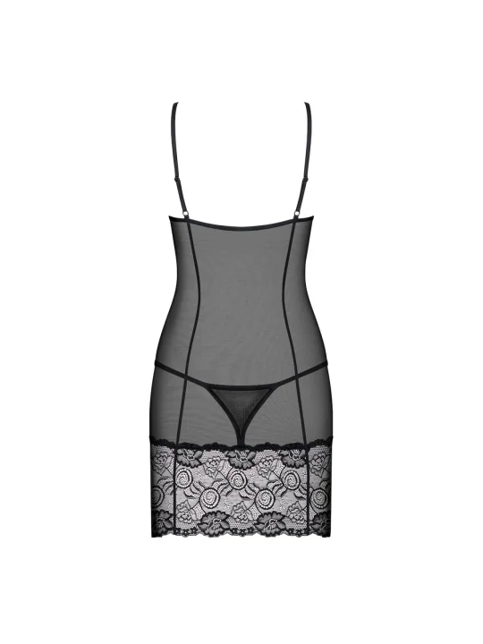 Alluria Chemise & Tanga Schwarz von Obsessive