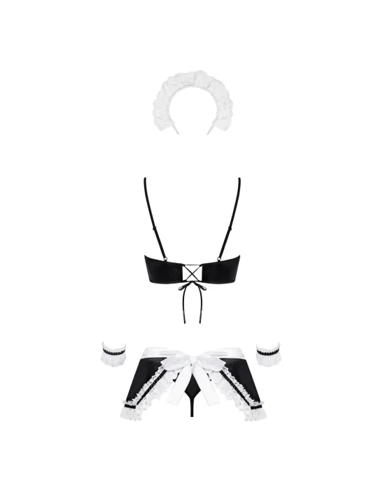 Maid 5er Set Kostüm Schwarz-Weiß von Obsessive