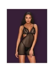 Millagro Chemise & Tanga Schwarz von Obsessive