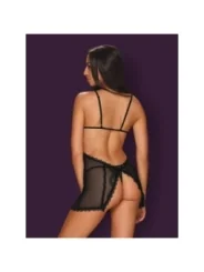 Millagro Chemise & Tanga Schwarz von Obsessive