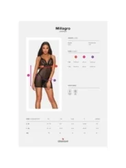 Millagro Chemise & Tanga Schwarz von Obsessive