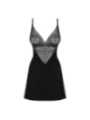 Cecilla Chemise & Tanga Schwarz von Obsessive