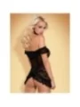 Flores Babydoll & Tanga Schwarz von Obsessive