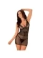 Bowessa Chemise & Tanga Schwarz von Obsessive