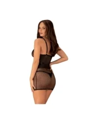 Bowessa Chemise & Tanga Schwarz von Obsessive