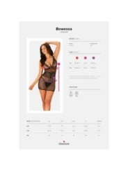 Bowessa Chemise & Tanga Schwarz von Obsessive