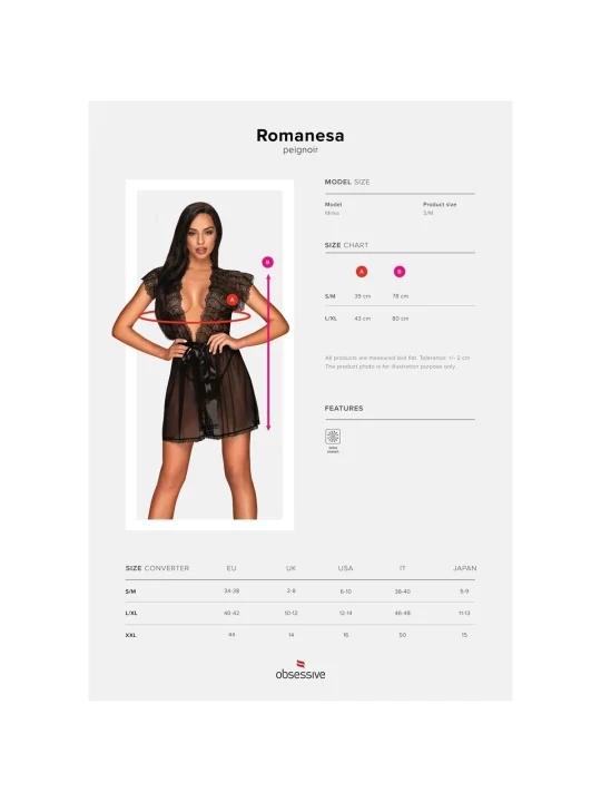 Romanesa Negligee Schwarz von Obsessive