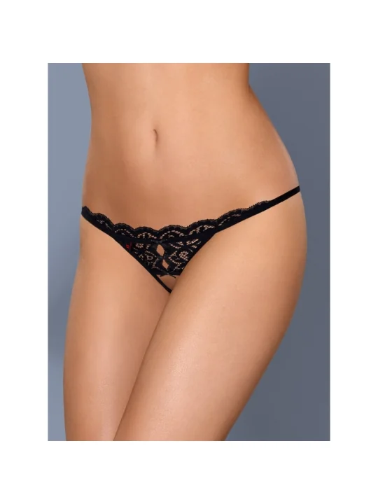 Im Schritt Offener Tanga Schwarz 831-Thc-1 von Obsessive