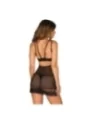 Allastia Chemise & Tanga Schwarz von Obsessive