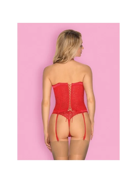 Flameria Korsett & Tanga Rot von Obsessive