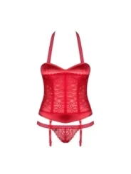 Flameria Korsett & Tanga Rot von Obsessive