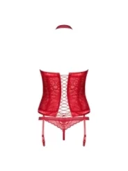 Flameria Korsett & Tanga Rot von Obsessive