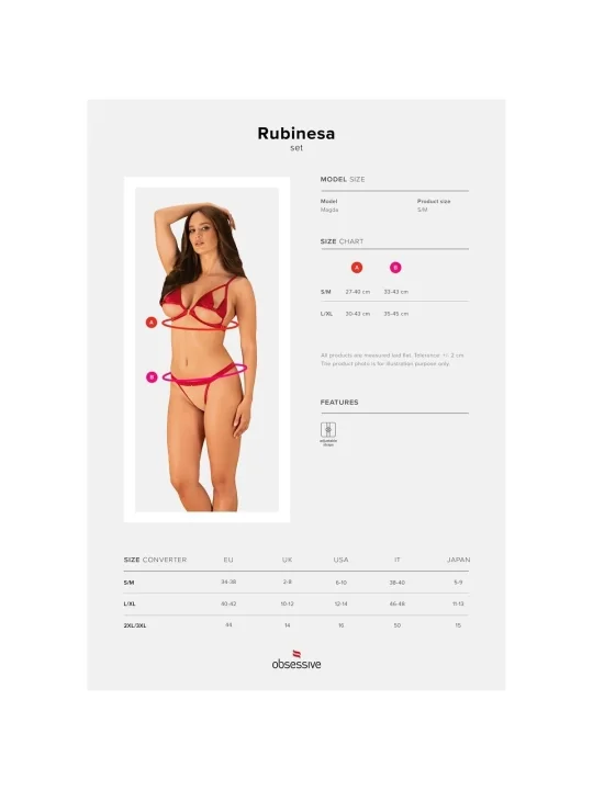 Rubinesa 2er Set Rot von Obsessive