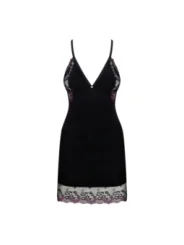 Vanessme Chemise & Tanga Schwarz von Obsessive