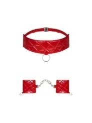 Hunteria Cuff & Halsband Rot von Obsessive